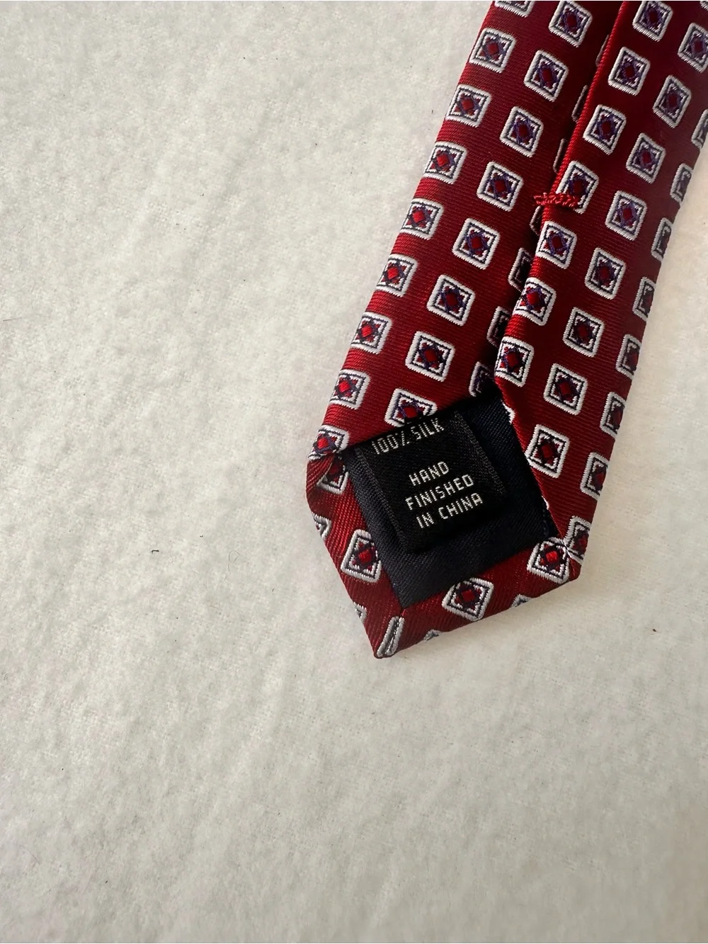Men's Red Geometric Silk Tie - Classic Pattern Jos a bank